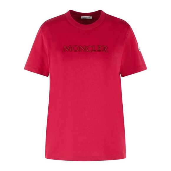 Moncler Cherry Pink Cotton T-Shirt Women